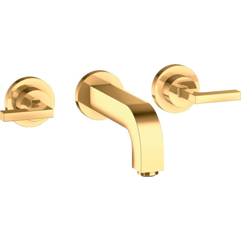 3-otw. Bateria umyw. z uchwytami jednoramiennymi, rozetami i wylewką 162 mm, podtynk. Złoty poler Citterio AXOR 39315990