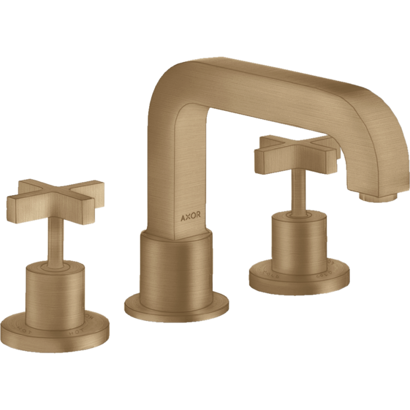 3-otworowa bateria na brzeg wanny z uchwytami krzyżowymi Brąz Szczotkowany Citterio AXOR 39436140