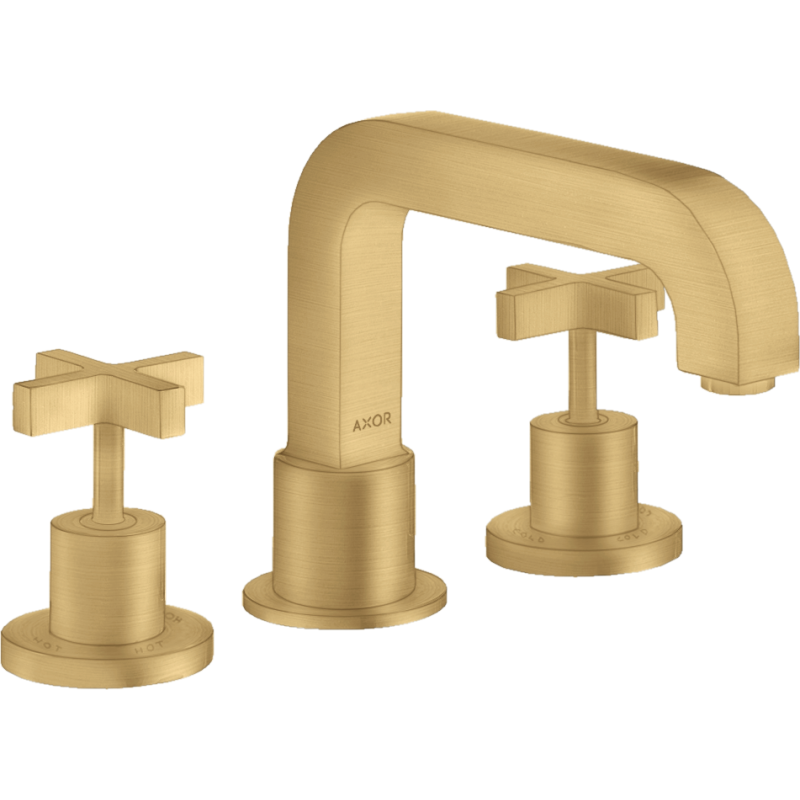 3-otworowa bateria na brzeg wanny z uchwytami krzyżowymi Złoty Optyczny Szczotkowany Citterio AXOR 39436250