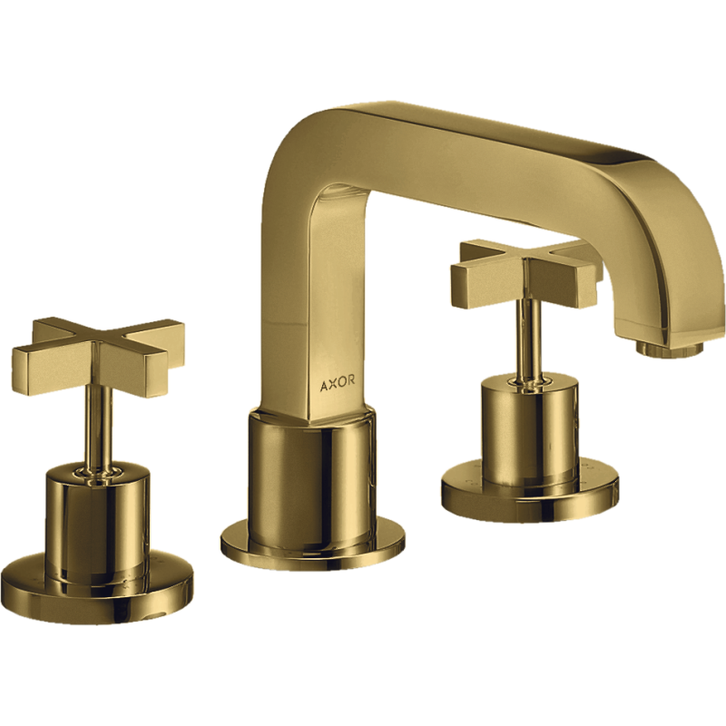 3-otworowa bateria na brzeg wanny z uchwytami krzyżowymi Złoty Optyczny Polerowany Citterio AXOR 39436990