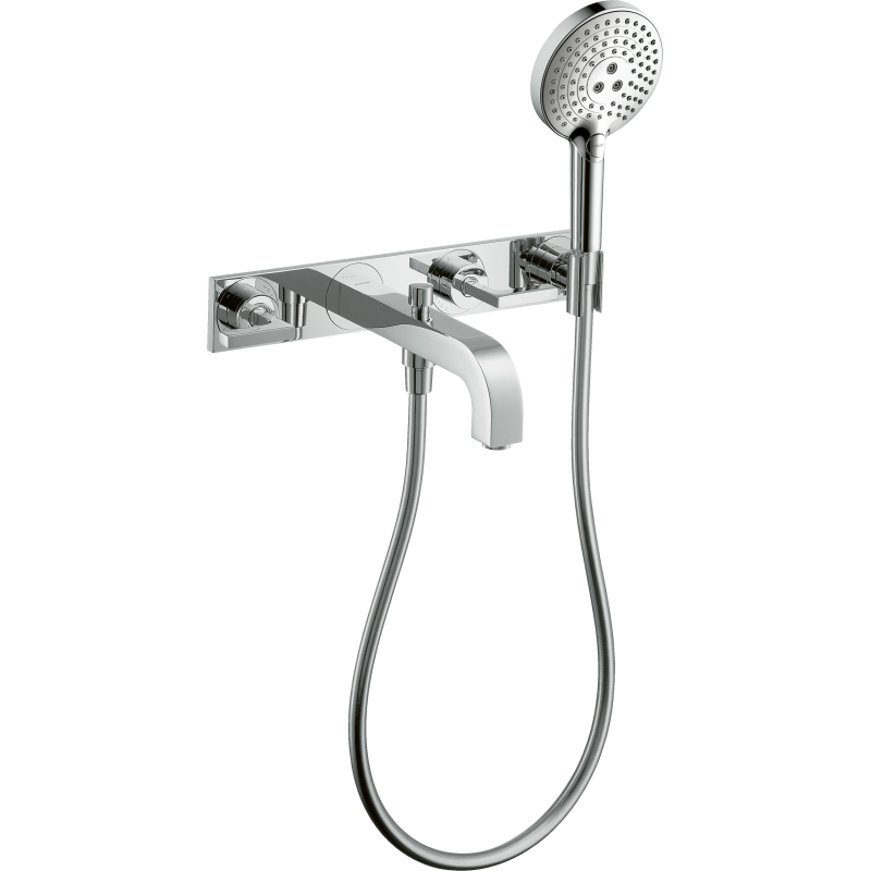 3-otworowa bateria wannowa z uchwytami jednoramiennymi i płytką, ścienna, podtynkowa Chrom Citterio AXOR 39442000