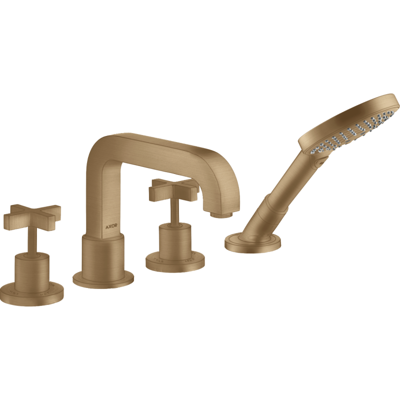 4-otworowa bateria na brzeg wanny z uchwytami krzyżowymi Brąz Szczotkowany Citterio AXOR 39445140