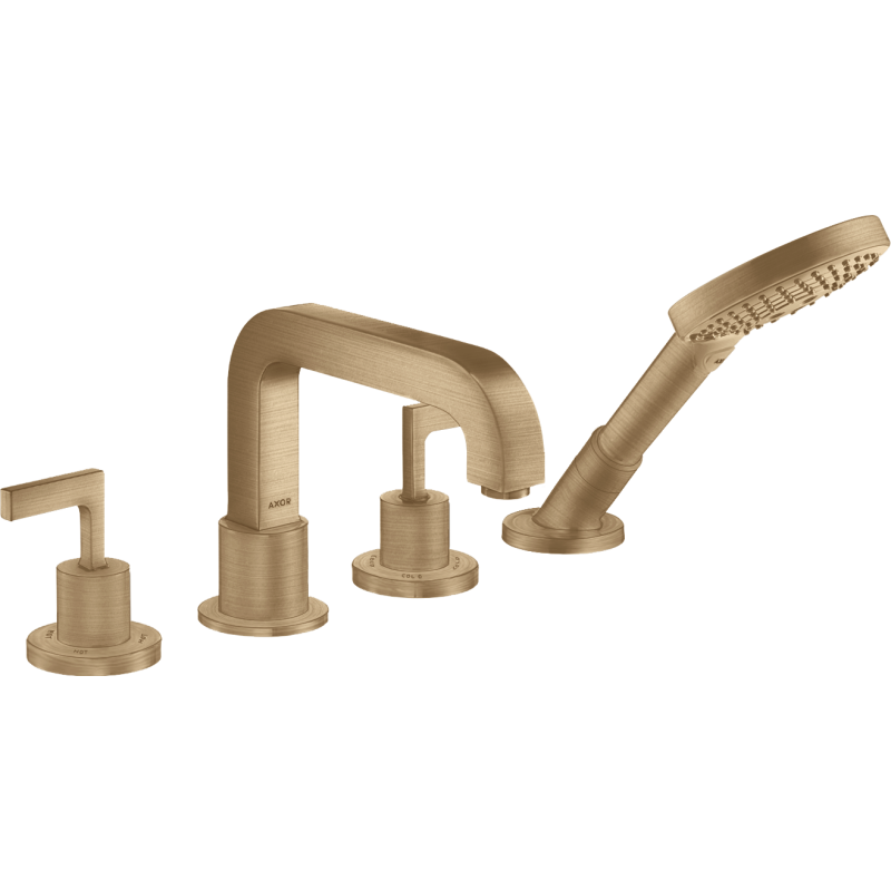 4-otworowa bateria na brzeg wanny z uchwytami jednoramiennymi Brąz Szczotkowany Citterio AXOR 39446140