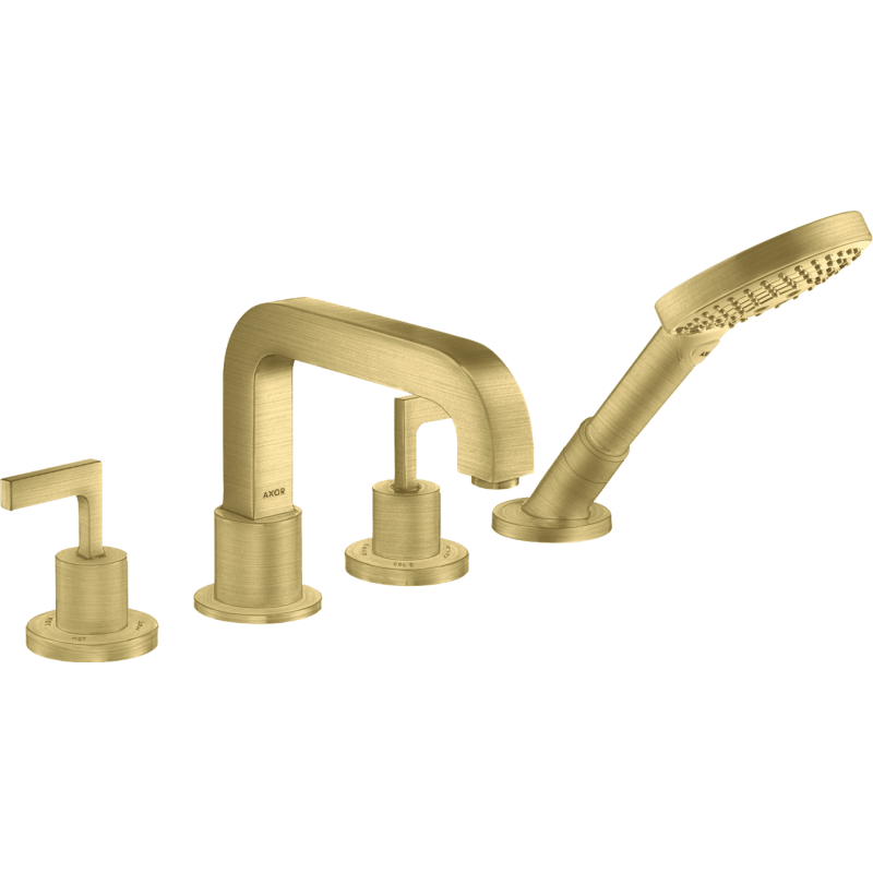 4-otworowa bateria na brzeg wanny z uchwytami jednoramiennymi Mosiądz Szczotkowany Citterio AXOR 39446950