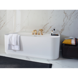 4-otworowa bateria na brzeg wanny z uchwytami jednoramiennymi Złoty Optyczny Polerowany Citterio AXOR 39446990