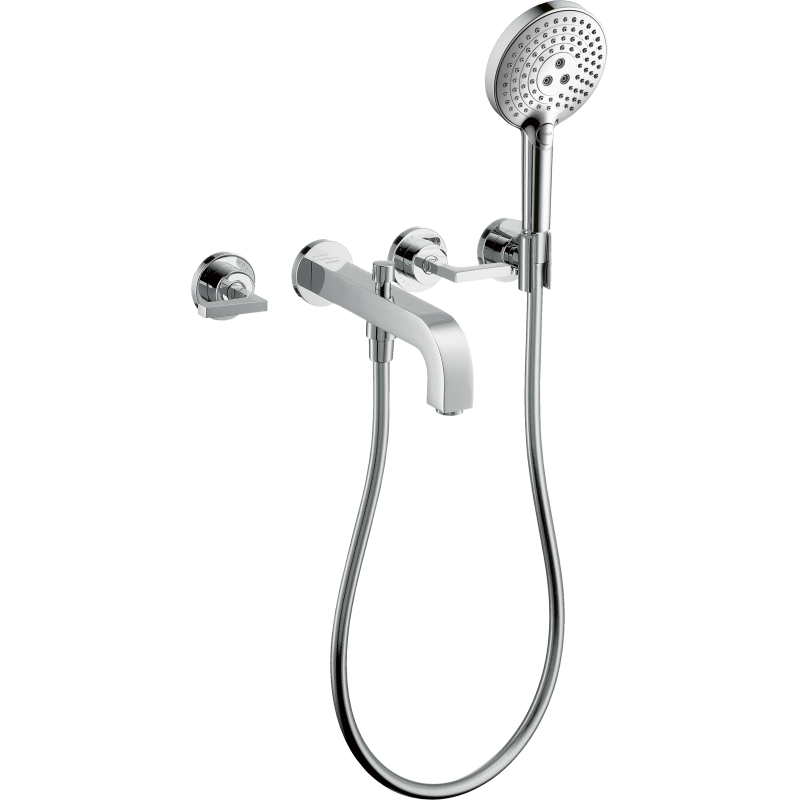 3-otworowa bateria wannowa z uchwytami jednoramiennymi i rozetami, ścienna, podtynkowa Chrom Citterio AXOR 39448000