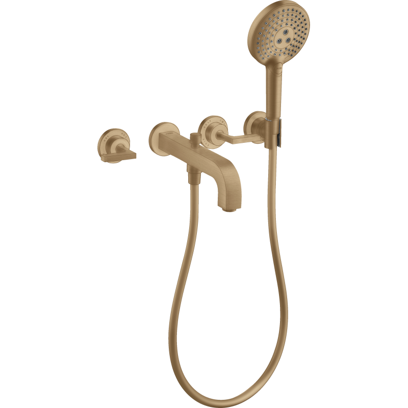 3-otworowa bateria wannowa z uchwytami jednoramiennymi i rozetami, ścienna, podtynkowa Brąz Szczotkowany Citterio AXOR 39448140