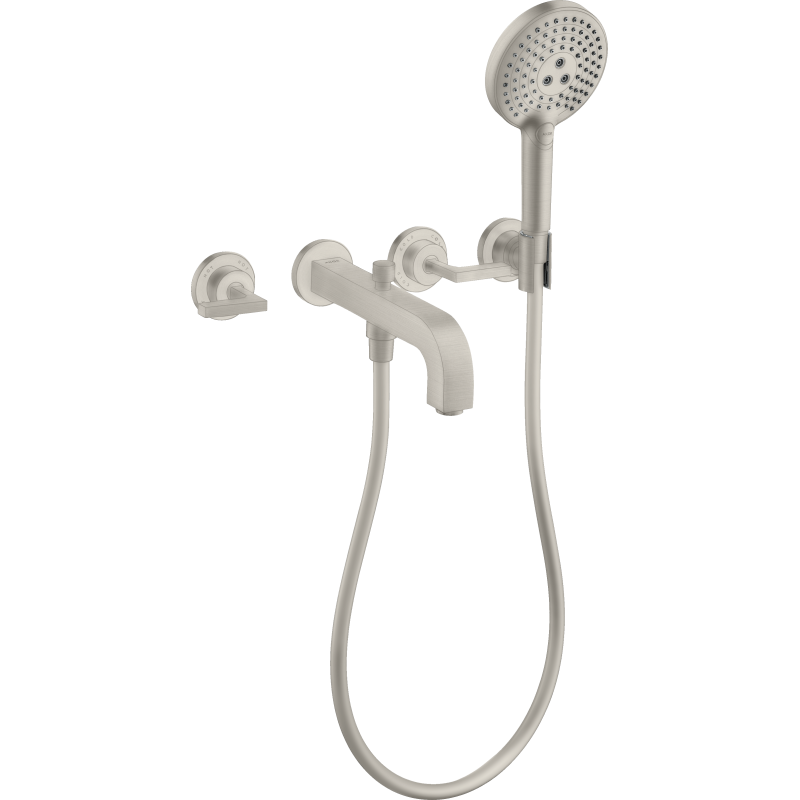 3-otw. bateria wannowa z uchwytami jednoramiennymi i rozetami, ścienna, podtynkowa Stal Szlachetna Citterio AXOR 39448800