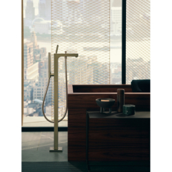 Jednouchwytowa bateria wannowa z uchwytem Pin, wolnostojąca Nikiel Szczotkowany Citterio AXOR 39451820