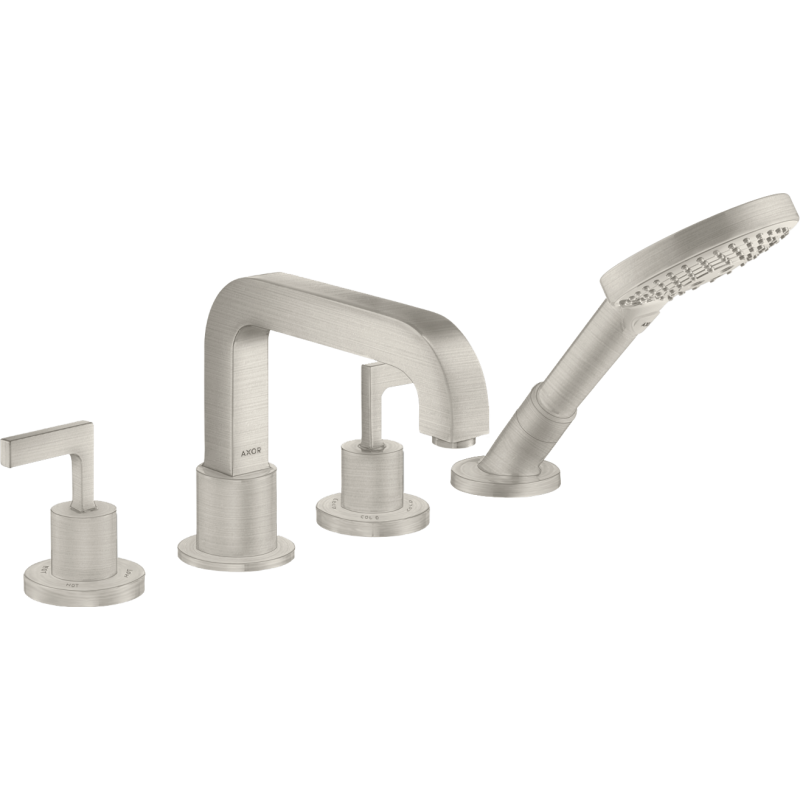 4-otw. bateria wannowa z uchwytami jednoramiennymi i rozetami Stal Szlachetna Citterio AXOR 39454800