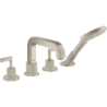 4-otw. bateria wannowa z uchwytami jednoramiennymi i rozetami Nikiel brushed Citterio AXOR 39454820