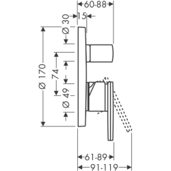Jednouchwytowa bateria wannowa, podtynkowa Złoty Optyczny Polerowany Citterio AXOR 39455990