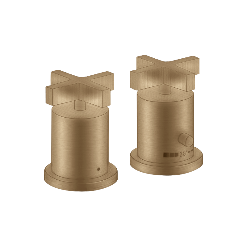 2-otworowa bateria termostatyczna na brzeg wanny z uchwytami krzyżowymi Brąz Szczotkowany Citterio AXOR 39480140
