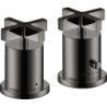 2-otworowa bateria termostatyczna na brzeg wanny z uchwytami krzyżowymi Czarny Chrom Polerowany Citterio AXOR 39480330