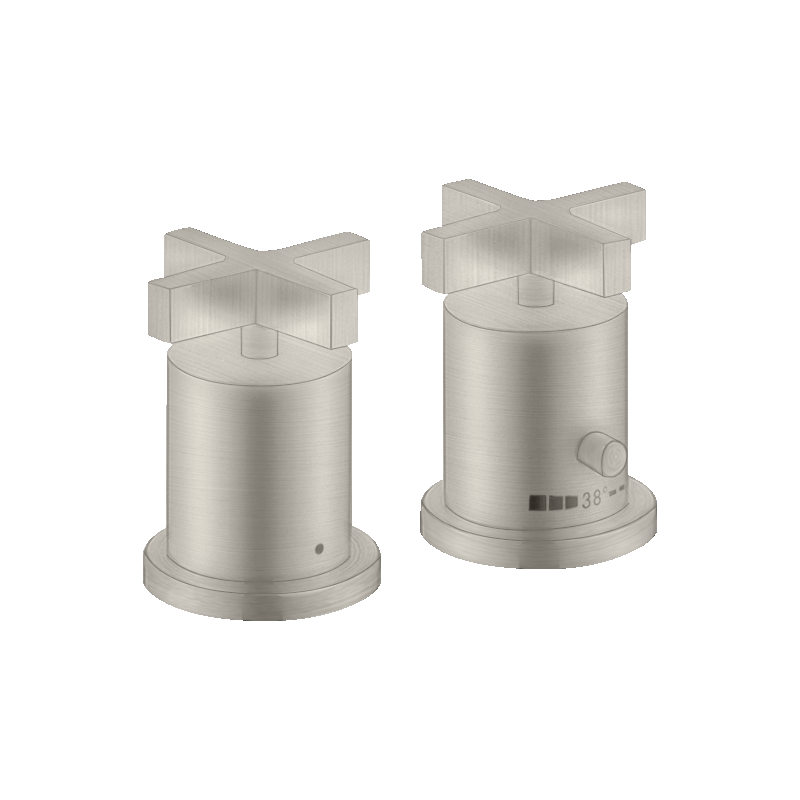 2-otworowa bateria termostatyczna na brzeg wanny z uchwytami krzyżowymi Stal Szlachetna Optyczna Citterio AXOR 39480800
