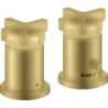 2-otworowa bateria termostatyczna na brzeg wanny z uchwytami krzyżowymi Mosiądz Szczotkowany Citterio AXOR 39480950