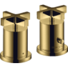 2-otworowa bateria termostatyczna na brzeg wanny z uchwytami krzyżowymi Złoty Optyczny Polerowany Citterio AXOR 39480990