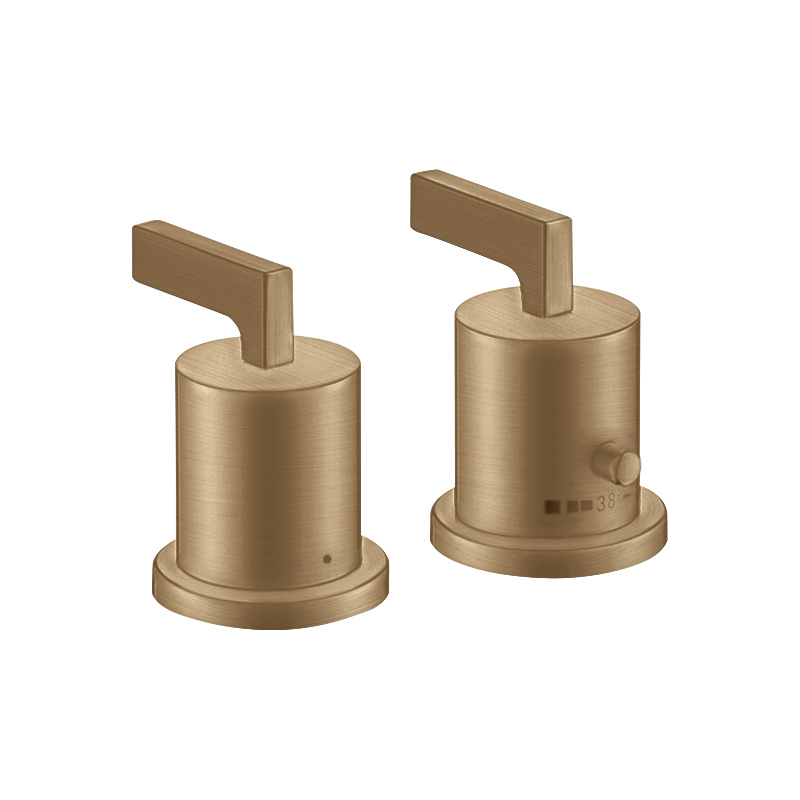 2-otworowa bateria termostatyczna na brzeg wanny z uchwytami jednoramiennymi Brąz Szczotkowany Citterio AXOR 39482140