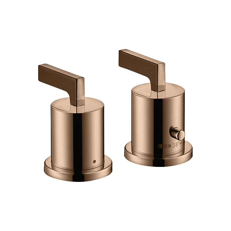 2-otworowa bateria termostatyczna na brzeg wanny z uchwytami jednoramiennymi Czerwony Złoty Polerowany Citterio AXOR 39482300