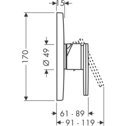 Jednouchwytowa bateria prysznicowa, podtynkowa Czerwony Złoty Szczotkowany Citterio AXOR 39655310