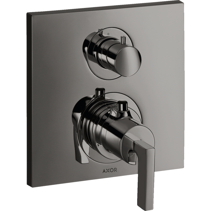 Bateria termo. z uchwytem i zaworem odcinającym do 1 odb., podtynk. Czarny Chrom poler Citterio AXOR 39700330