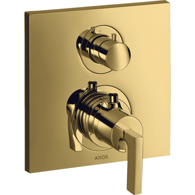 Bateria termo. z uchwytem jednoramiennym i zaworem odcinającym do 1 odbiornika, podtynkowa Złoty poler Citterio AXOR 39700990