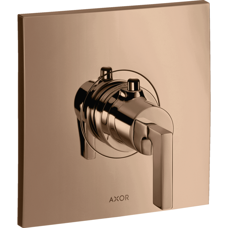 Bateria termostatyczna HighFlow z uchwytem jednoramiennym, podtynkowa Czerwony Złoty Polerowany Citterio AXOR 39711300