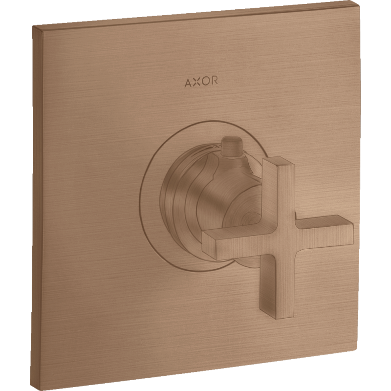 Bateria termostatyczna HighFlow z uchwytem krzyżowym, podtynkowa Czerwony Złoty Szczotkowany Citterio AXOR 39716310