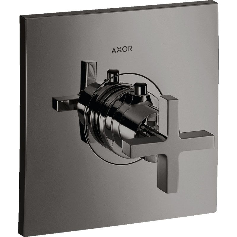 Bateria termostatyczna HighFlow z uchwytem krzyżowym, podtynkowa Czarny Chrom Polerowany Citterio AXOR 39716330