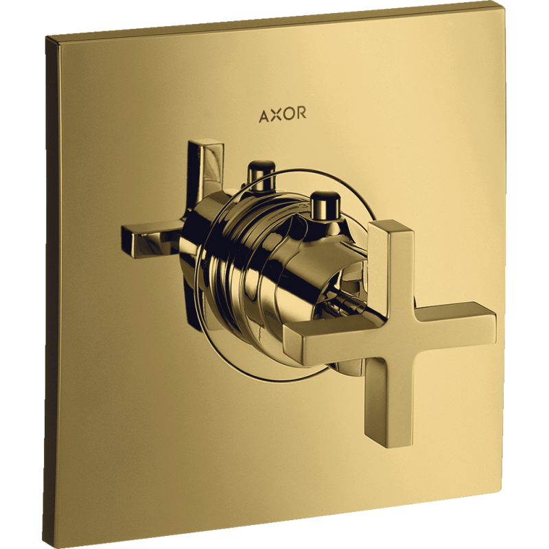 Bateria termostatyczna HighFlow z uchwytem krzyżowym, podtynkowa Złoty Optyczny Polerowany Citterio AXOR 39716990