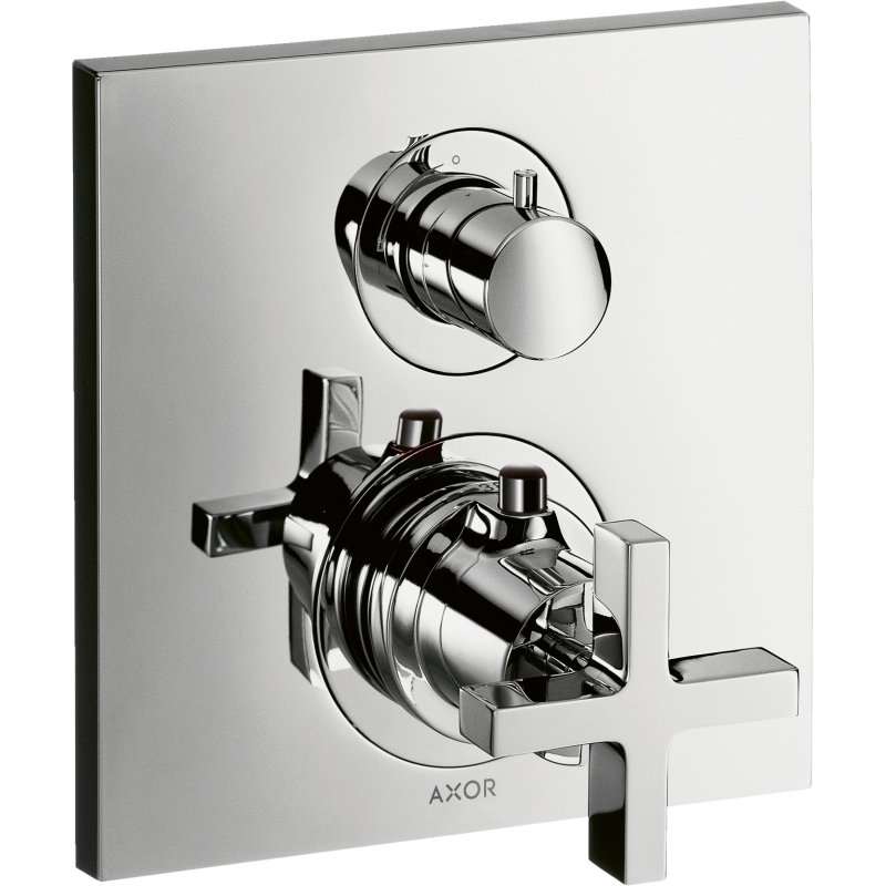 Bateria termo. z uchwytem krzyżowym, do 2 odbiorników, podtynkowa Chrom Citterio AXOR 39725000