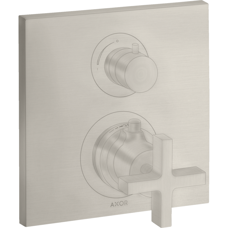 Bateria termo. z uchwytem krzyżowym, do 2 odbiorników, podtynkowa Stal Szlachetna Citterio AXOR 39725800