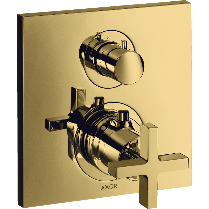 Bateria termo. z uchwytem krzyżowym, do 2 odbiorników, podtynkowa Złoty poler Citterio AXOR 39725990