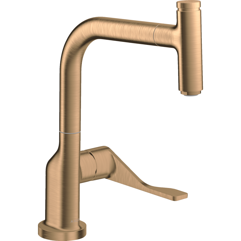 Jednouchwytowa bateria kuchenna Select 230 z wyciąganą wylewką Brąz Szczotkowany Citterio AXOR 39861140