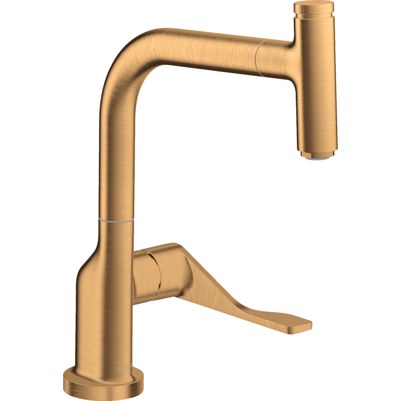 Jednouchwytowa bateria kuchenna Select 230 z wyciąganą wylewką Złoty Optyczny Szczotkowany Citterio AXOR 39861250