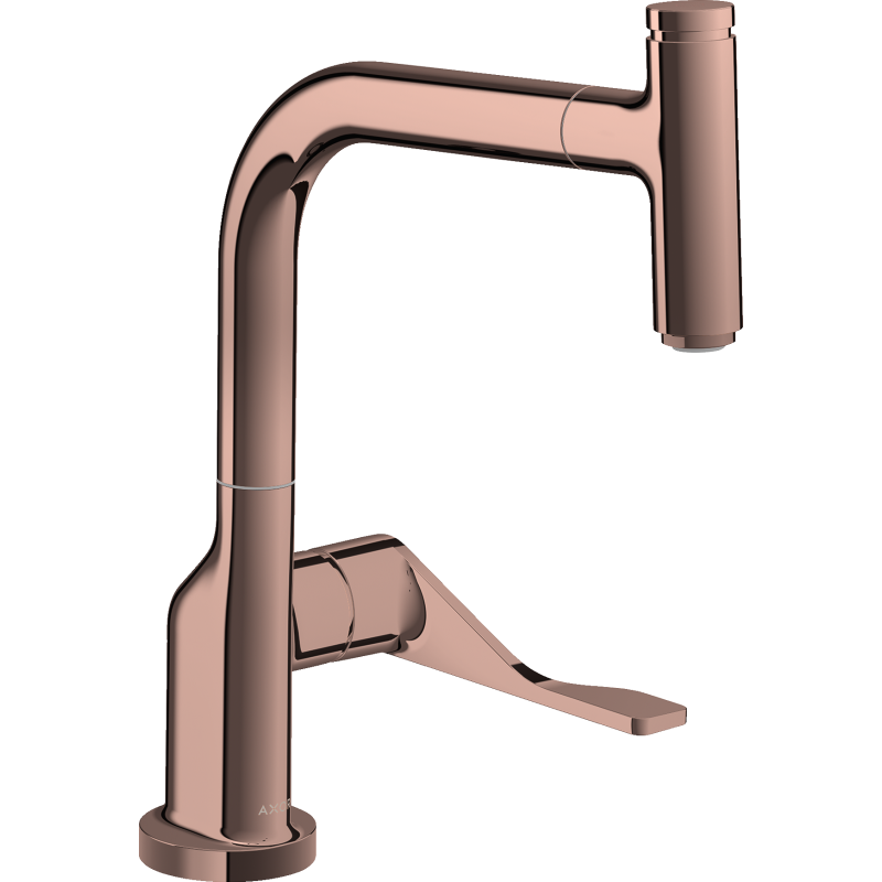 Jednouchwytowa bateria kuchenna Select 230 z wyciąganą wylewką Czerwony Złoty Polerowany Citterio AXOR 39861300