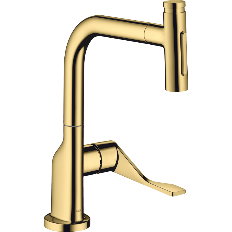 Jednouchwytowa bateria kuchenna Select 230 2jet z wyciągana wylewką i sBox Złoty Optyczny Polerowany Citterio AXOR 39862990