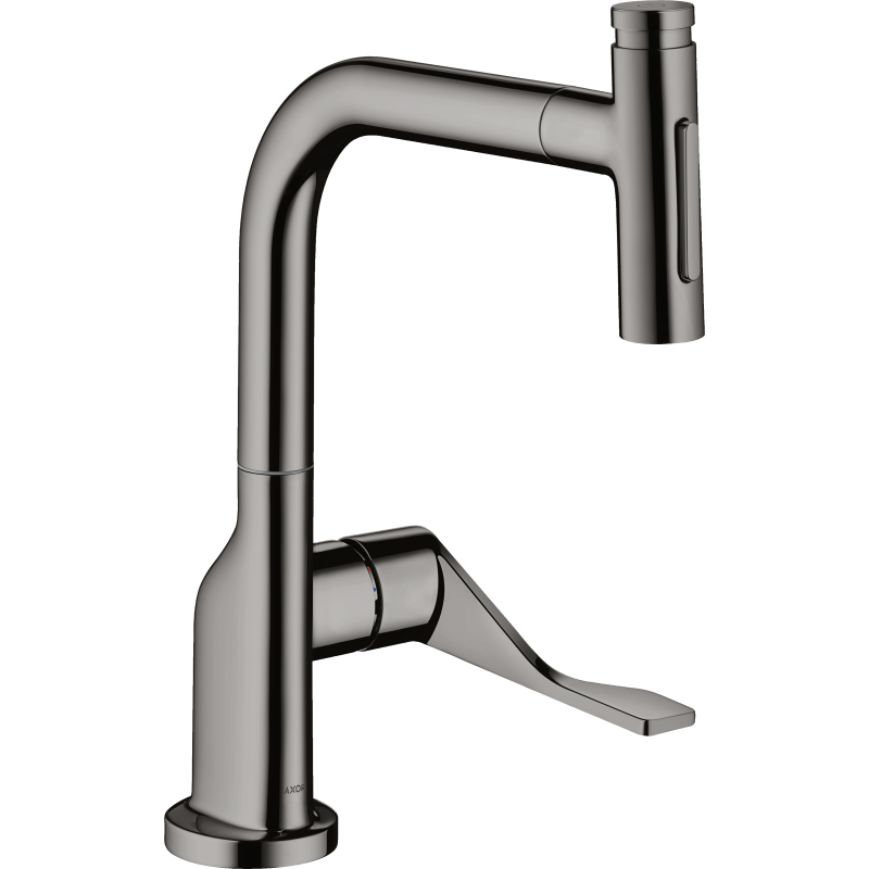 Jednouchwytowa bateria kuchenna Select 230 2jet z wyciąganą wylewką Czarny Chrom Polerowany Citterio AXOR 39863330