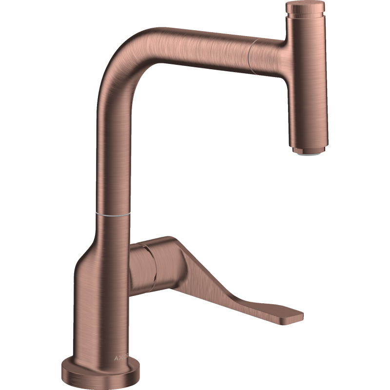 Jednouchwytowa bateria kuchenna 230 z wyciąganą wylewką EcoSmart Czerwony Złoty Szczotkowany Citterio AXOR 39864310