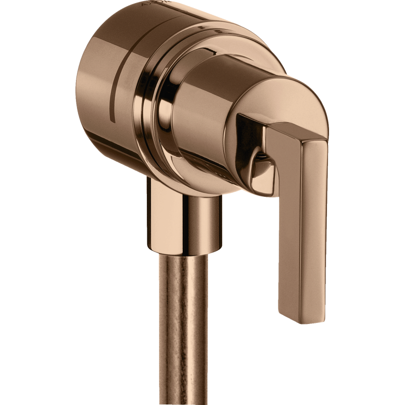 Przyłącze węża z zaworem odcinającym i uchwytem jednoramiennym Czerwony Złoty Polerowany Citterio AXOR 39882300