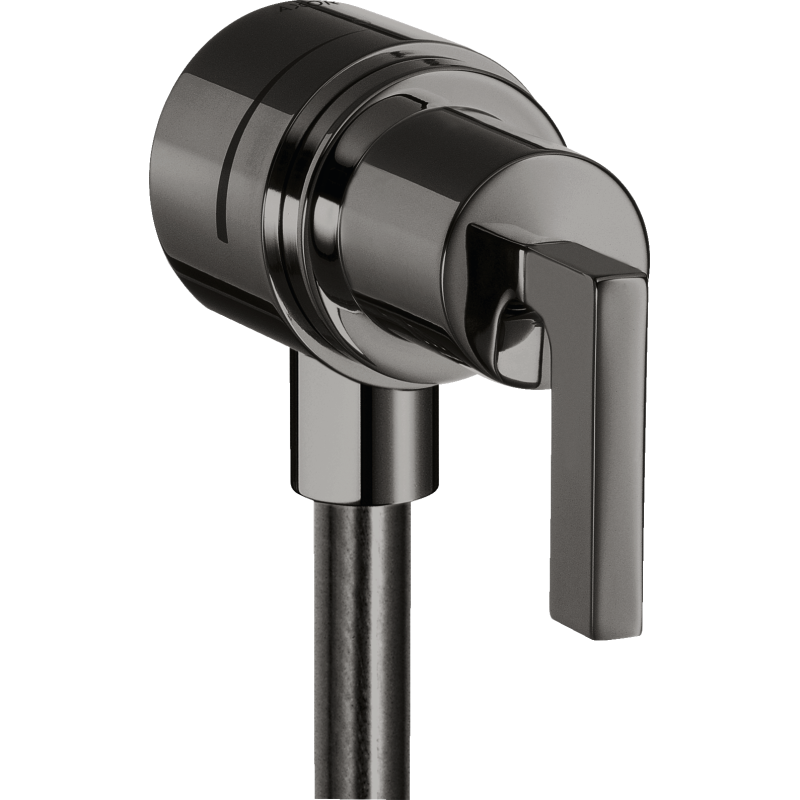 Przyłącze węża z zaworem odcinającym i uchwytem jednoramiennym Czarny Chrom Polerowany Citterio AXOR 39882330