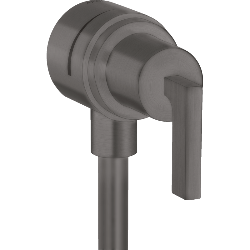 Przyłącze węża z zaworem odcinającym i uchwytem jednoramiennym Czarny Chrom Szczotkowany Citterio AXOR 39882340