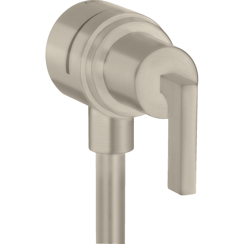 Przyłącze węża z zaworem odcinającym i uchwytem jednoramiennym Nikiel Szczotkowany Citterio AXOR 39882820