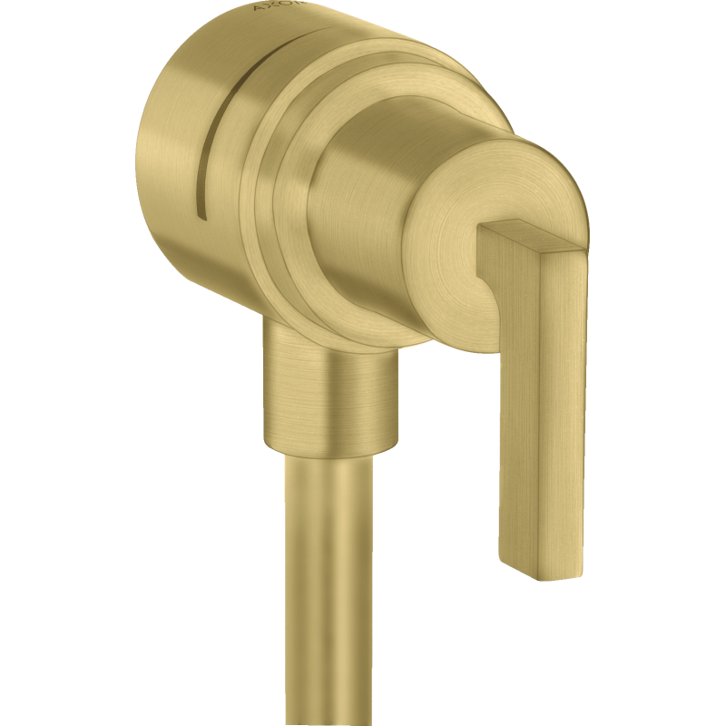 Przyłącze węża z zaworem odcinającym i uchwytem jednoramiennym Mosiądz Szczotkowany Citterio AXOR 39882950