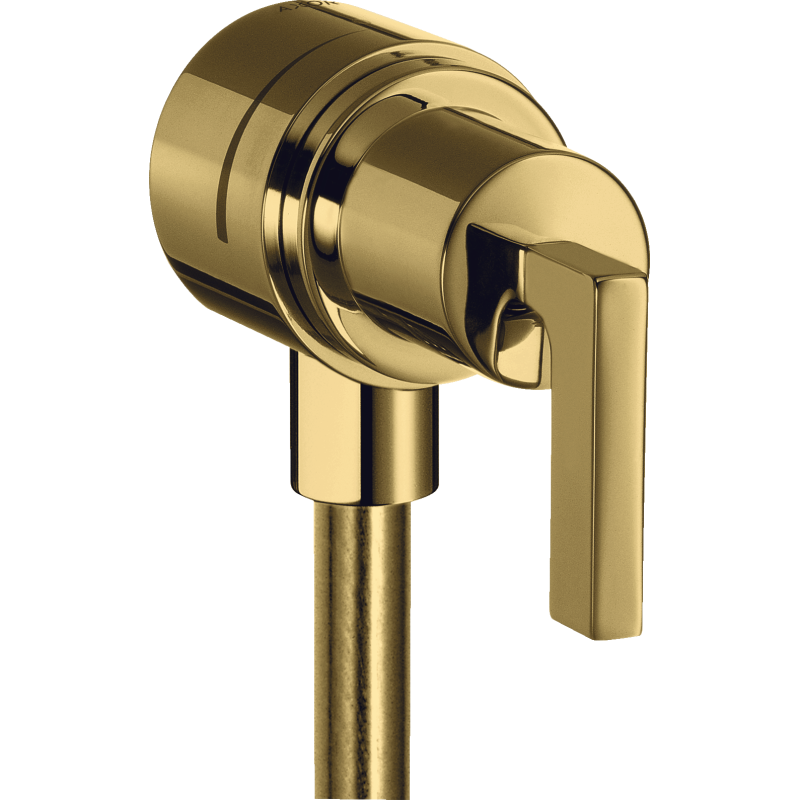 Przyłącze węża z zaworem odcinającym i uchwytem jednoramiennym Złoty Optyczny Polerowany Citterio AXOR 39882990