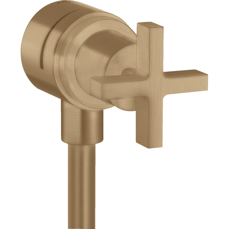 Przyłącze węża z zaworem odcinającym i uchwytem krzyżowym Brąz Szczotkowany Citterio AXOR 39883140