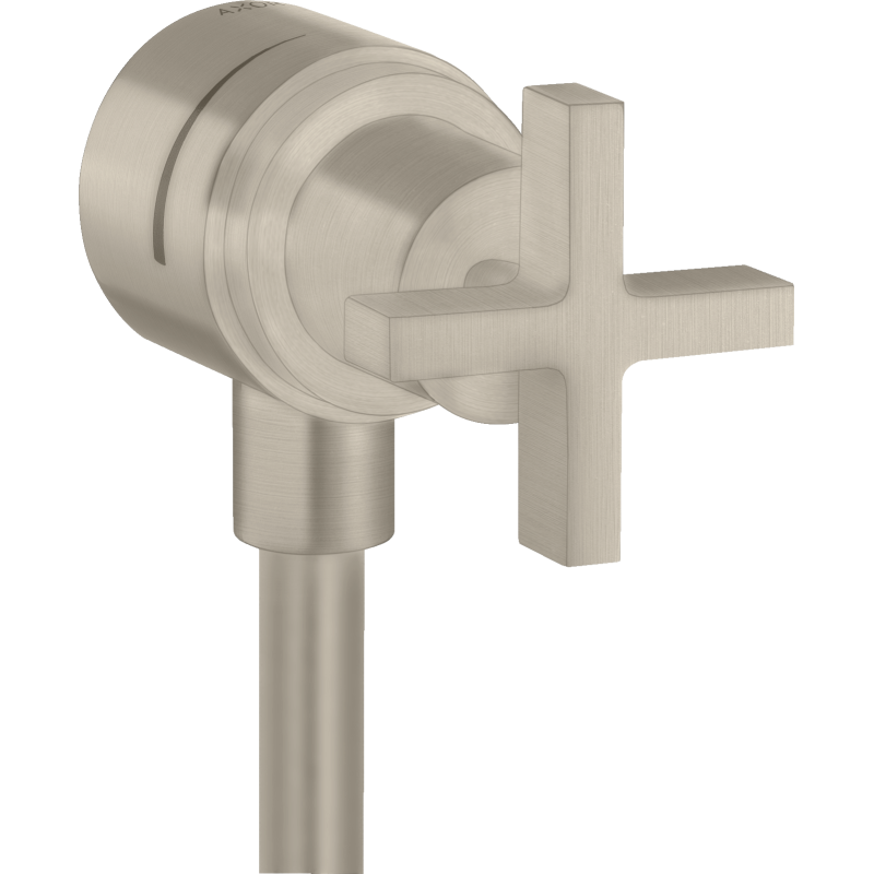 Przyłącze węża z zaworem odcinającym i uchwytem krzyżowym Nikiel Szczotkowany Citterio AXOR 39883820