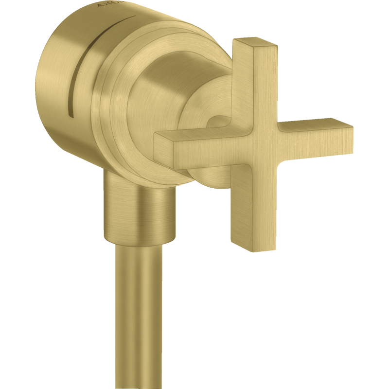 Przyłącze węża z zaworem odcinającym i uchwytem krzyżowym Mosiądz Szczotkowany Citterio AXOR 39883950