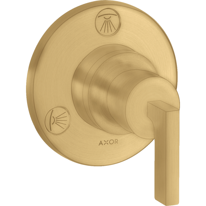 Zawór odcinająco-przełączający Trio/Quattro z uchwytem jednoramiennym, podtynkowy Złoty Optyczny brushed Citterio AXOR 39920250