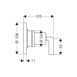 Zawór odcinająco-przełączający Trio/Quattro z uchwytem jednoramiennym, podtynkowy Czerwony Złoty brushed Citterio AXOR 39920310